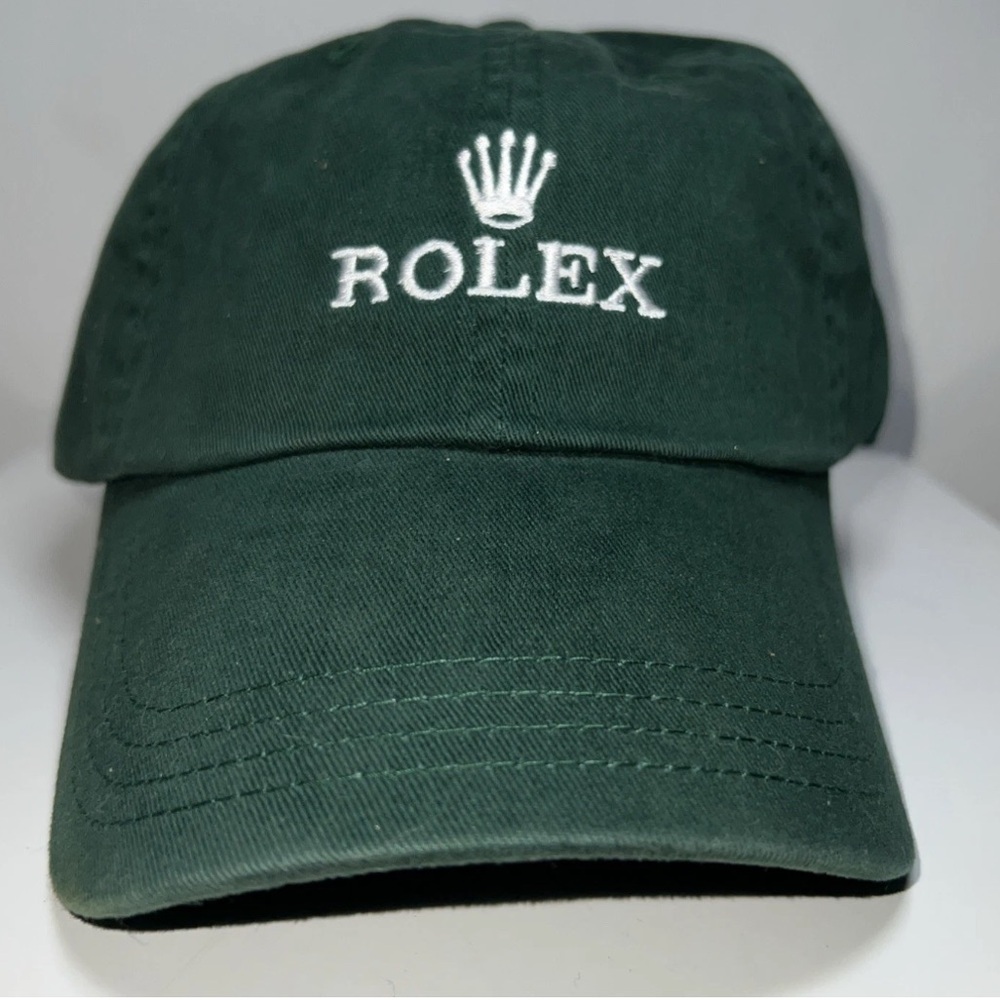 Rolex Watch Classic Embroidered Logo Green Cap Hat Vintage Adjustable New